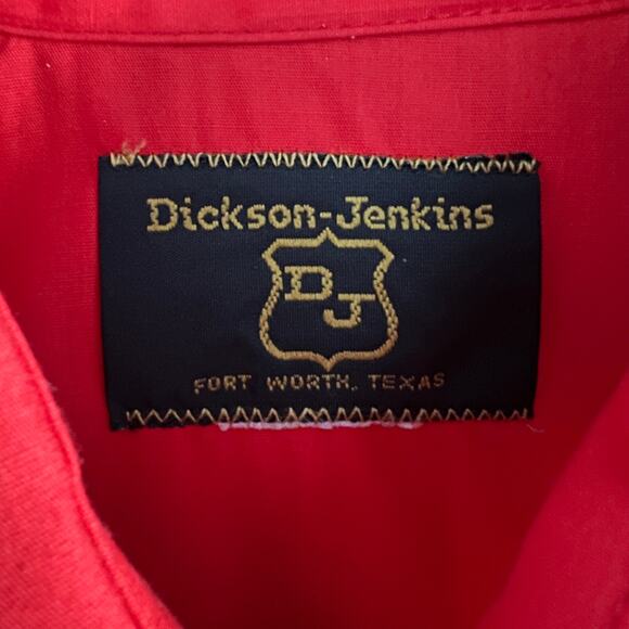 VTG Dickson Jenkins Fort Worth TX Western Pearl Snap Red. Shirt M 21x30 - Picture 3 of 4